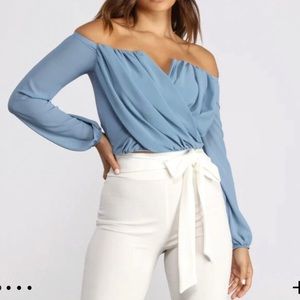 Chiffon Off-The-Shoulder Top